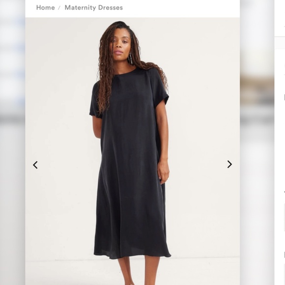 Hatch Dresses & Skirts - Hatch - The James Dress, Black silk maternity dress